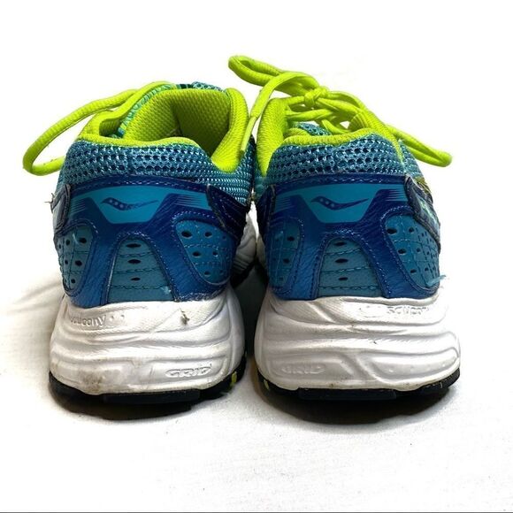 Saucony Oasis 2 grid turquoise and neon yellow running shoes size 7.5 - Picture 6 of 16